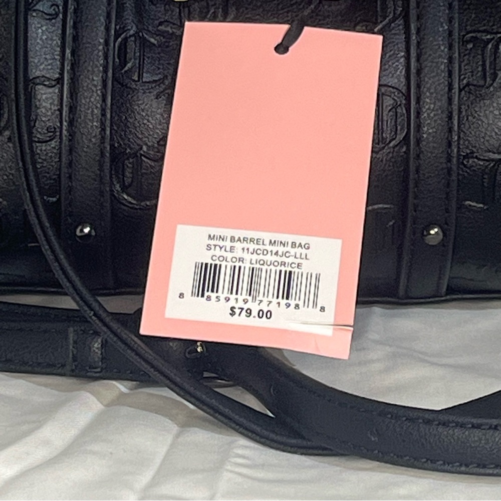 NWT Juicy Couture Black Mini Barrel Mini Bag - Picture 5 of 7
